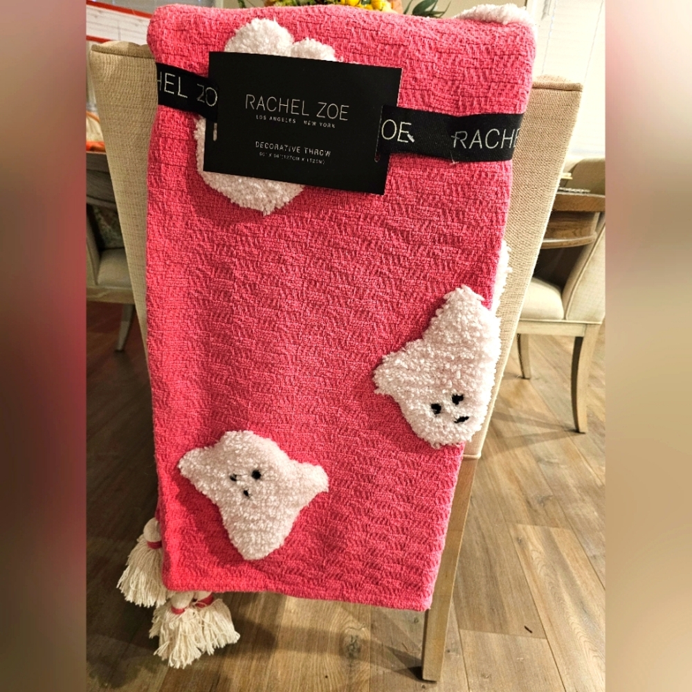Rachel Zoe Ghost Blanket Hot Pink & White Halloween TikTok Must Have